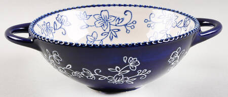 Floral Lace-Blue Individual Handled Wok Bowl