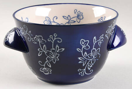 Floral Lace-Blue Steamer Pot-No Lid