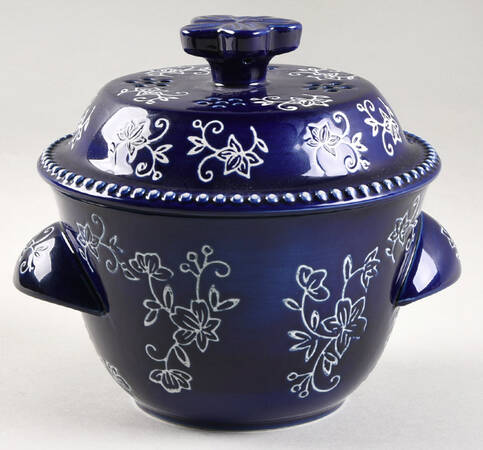 Floral Lace-Blue Steamer Pot & Lid Set
