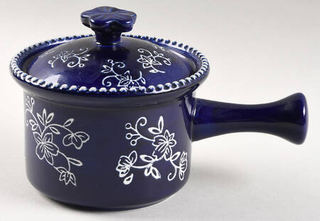 Floral Lace-Blue Egg Pan with Lid