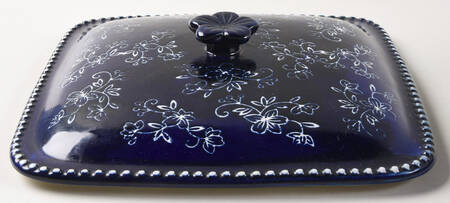 Floral Lace-Blue Lid for Square Stacking Casserole