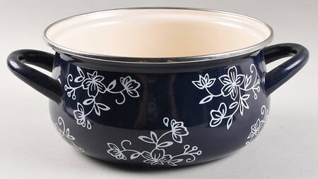 Floral Lace-Blue 2.5 Qt Metal Casserole No Lid