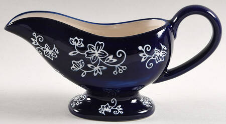 Floral Lace-Blue Underplate for Gravy Boat