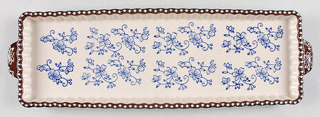 Floral Lace-Blue 15" Rectangular Tray
