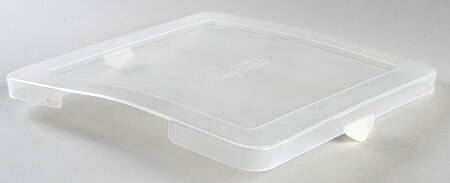 Floral Lace-Blue Tabless Plastic Storage Cover for 9" Square Baker