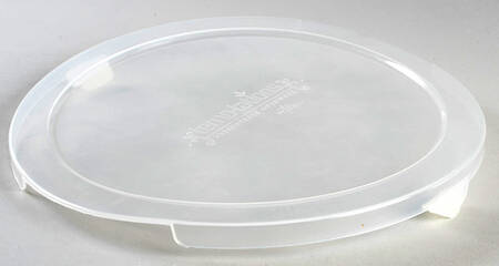 Floral Lace-Blue Plastic Lid for 10" Round Handled Baker