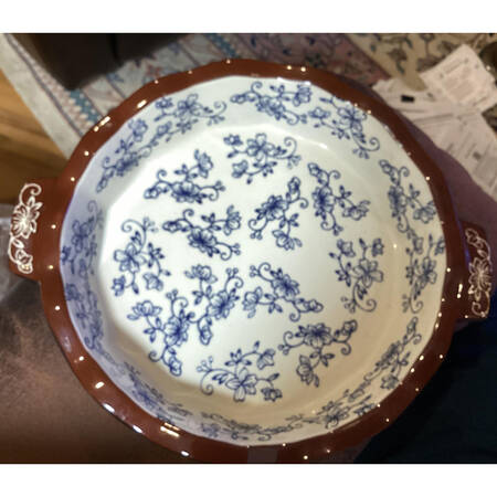 Floral Lace-Blue 9" Pie Baking Plate