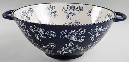 Floral Lace-Blue 10" Wok Bowl