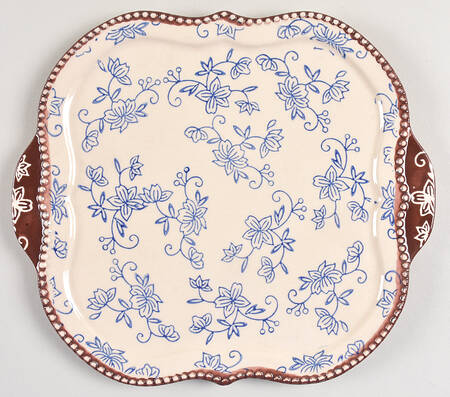 Floral Lace-Blue 10" Square Baker