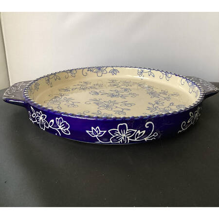 Floral Lace-Blue 8" Round Multifunction Baker