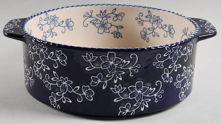 Floral Lace-Blue 8" Round Baker