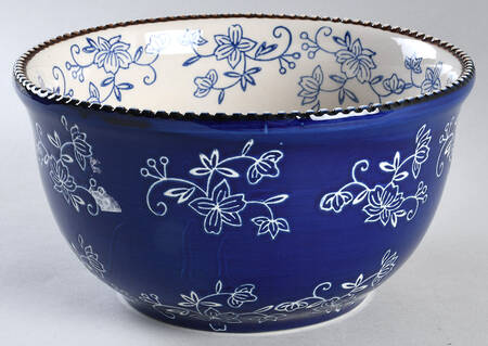 Floral Lace-Blue 8" Nesting Bowl