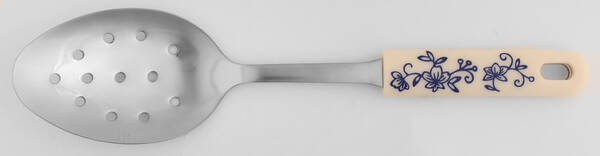 Floral Lace-Blue Pierced Tablespoon (Serving Spoon)
