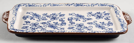 Floral Lace-Blue 9" Rectangular Tray
