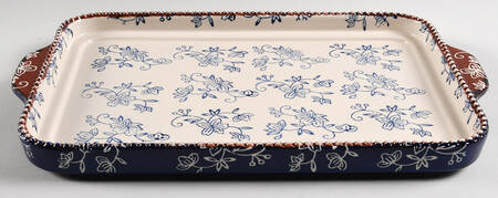 Floral Lace-Blue 13" Rectangular Tray