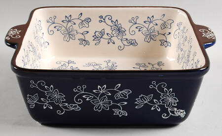 Floral Lace-Blue 9" Square Baker
