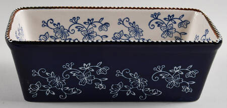 Floral Lace-Blue Loaf Pan