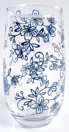 Floral Lace-Blue 16 Oz Glassware Tumbler