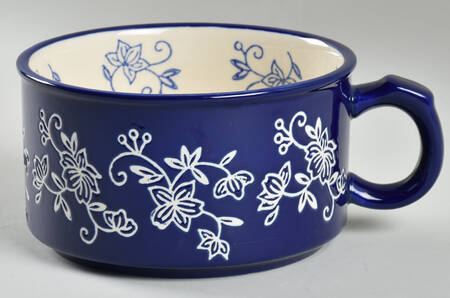 Floral Lace-Blue 22 Oz Soup Mug