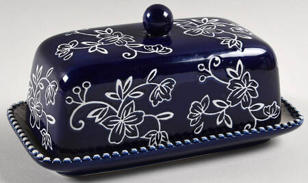 Floral Lace-Blue Half Pound Covered Butter