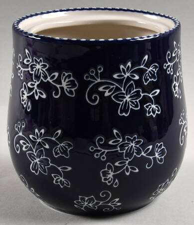 Floral Lace-Blue 5" Canister No Lid