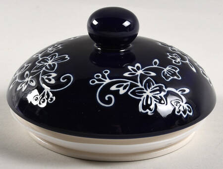 Floral Lace-Blue Lid for 6" Canister