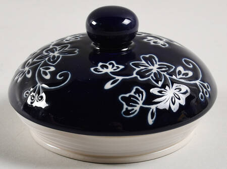 Floral Lace-Blue Lid for 5" Canister