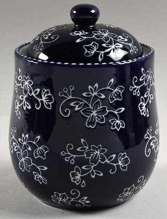 Floral Lace-Blue 5" Canister & Lid
