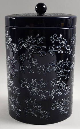 Floral Lace-Blue Large Canister & Lid