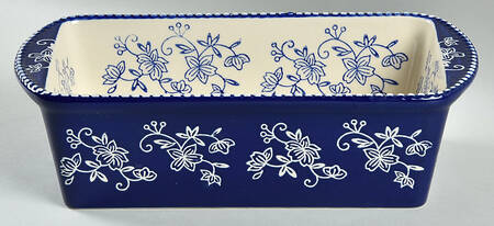 Floral Lace-Blue Loaf Pan
