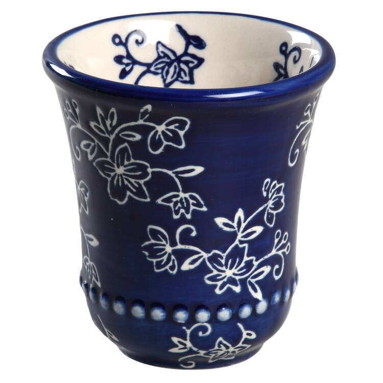 Floral Lace-Blue China Bathroom Tumbler