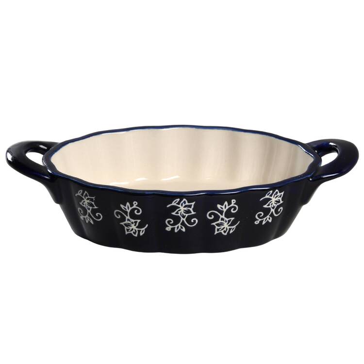 Floral Lace-Blue Figural Butter Tub No Lid