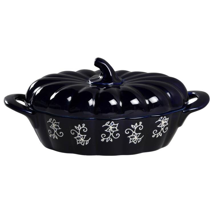 Floral Lace-Blue Figural Butter Tub & Lid