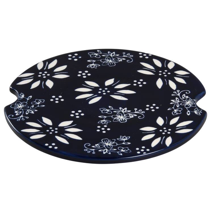 Floral Lace-Blue 8" Round Trivet by Temp-Tations