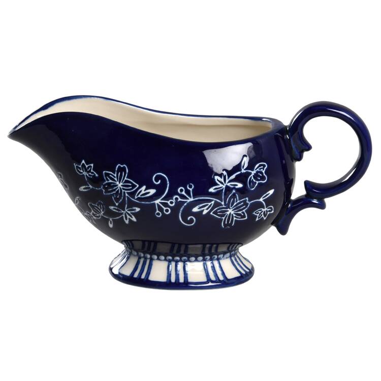 Floral Lace-Blue Gravy Boat