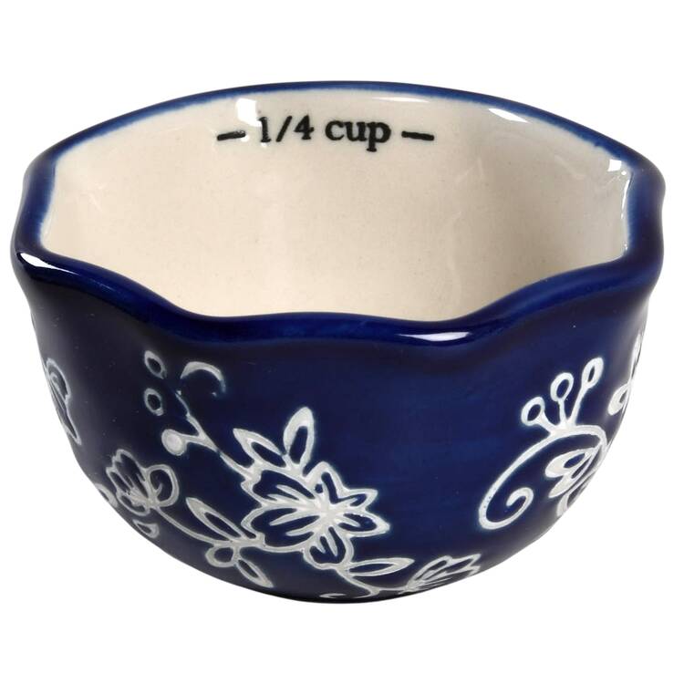 Floral Lace-Blue 1/4 Cup Measuring Cup