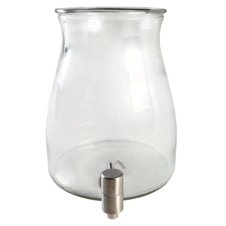 Floral Lace-Blue Glass Beverage Dispenser No Ceramic Lid Or Stand