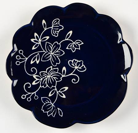 Floral Lace-Blue Salad Plate