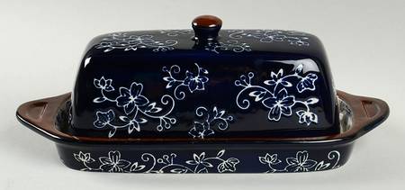 Floral Lace-Blue 1/4 Lb Covered Butter