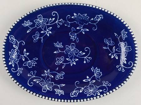 Floral Lace-Blue Underplate for Gravy Boat