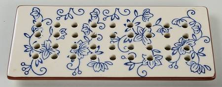 Floral Lace-Blue Drip Tray for Loaf Pan