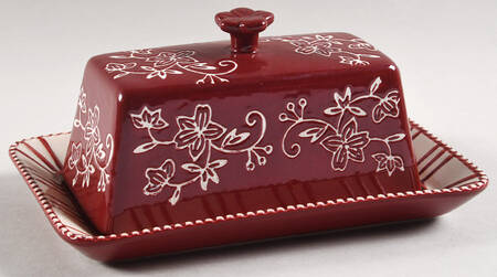 Floral Lace Cranberry 1/4 Lb Covered Butter