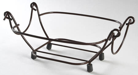 Floral Lace Cranberry Metal Stand for 1 Qt Square Bake & Serve Bowl