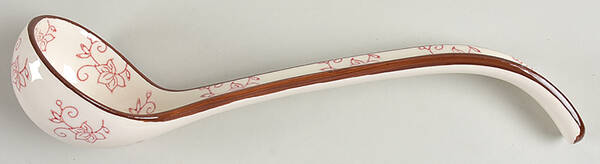 Floral Lace Cranberry Tureen Ladle