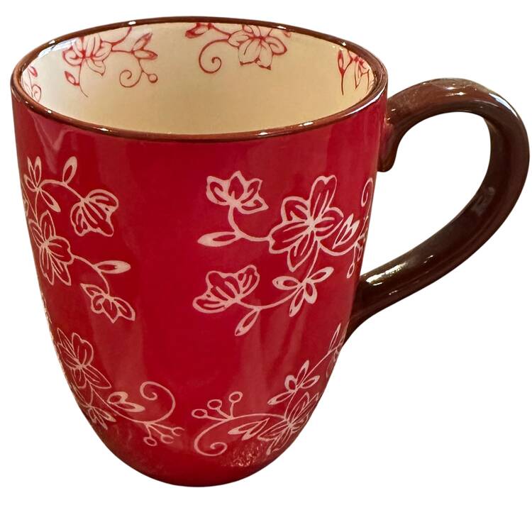 Floral Lace Cranberry Mug