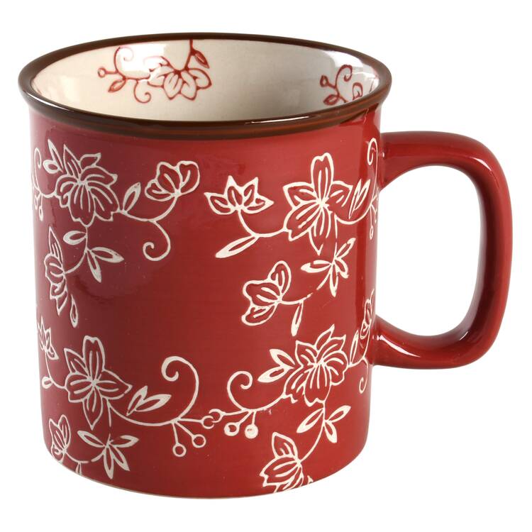 Floral Lace Cranberry Mug