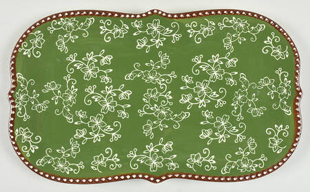 Floral Lace Green Soup & Sandwich Set-Tray