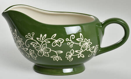 Floral Lace Green Gravy Boat