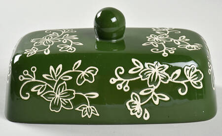 Floral Lace Green Lid for 1/2 Pound Butter Dish