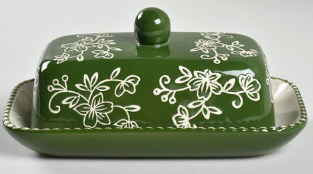 Floral Lace Green Half Pound Covered Butter